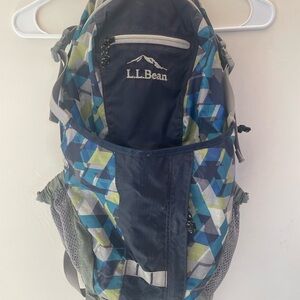 L.L. Bean Multicolor Geometric Backpack lightweight helmet pocket hiking